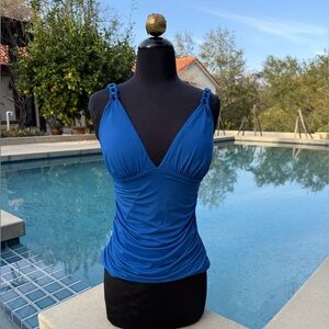 Bleu Rod Beattie "ring master" plunge tankini swim top - size 6